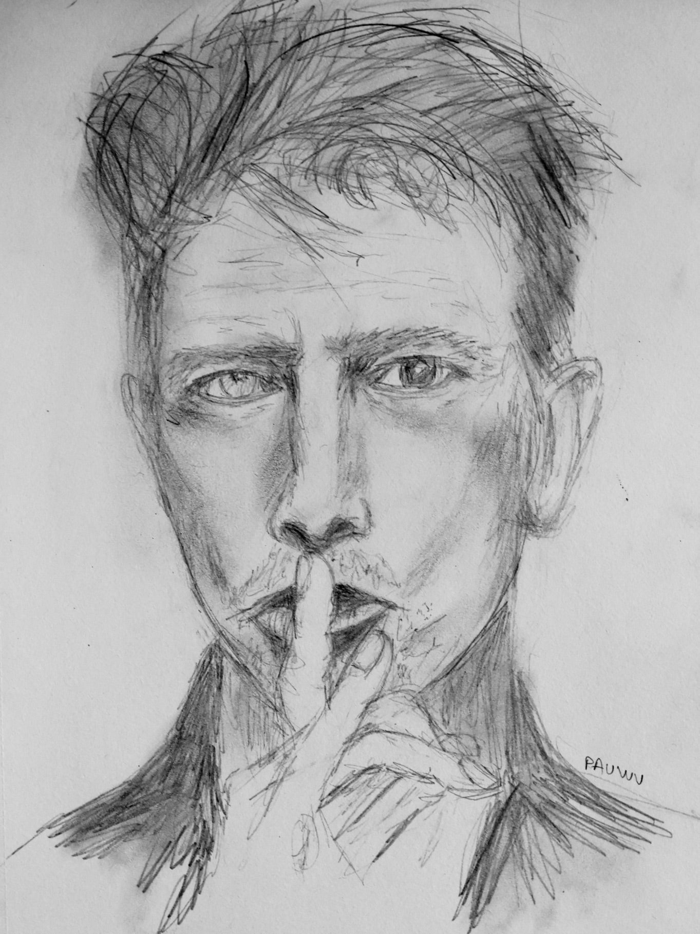 David Bowie portrait dessin artiste peintre Pauwu