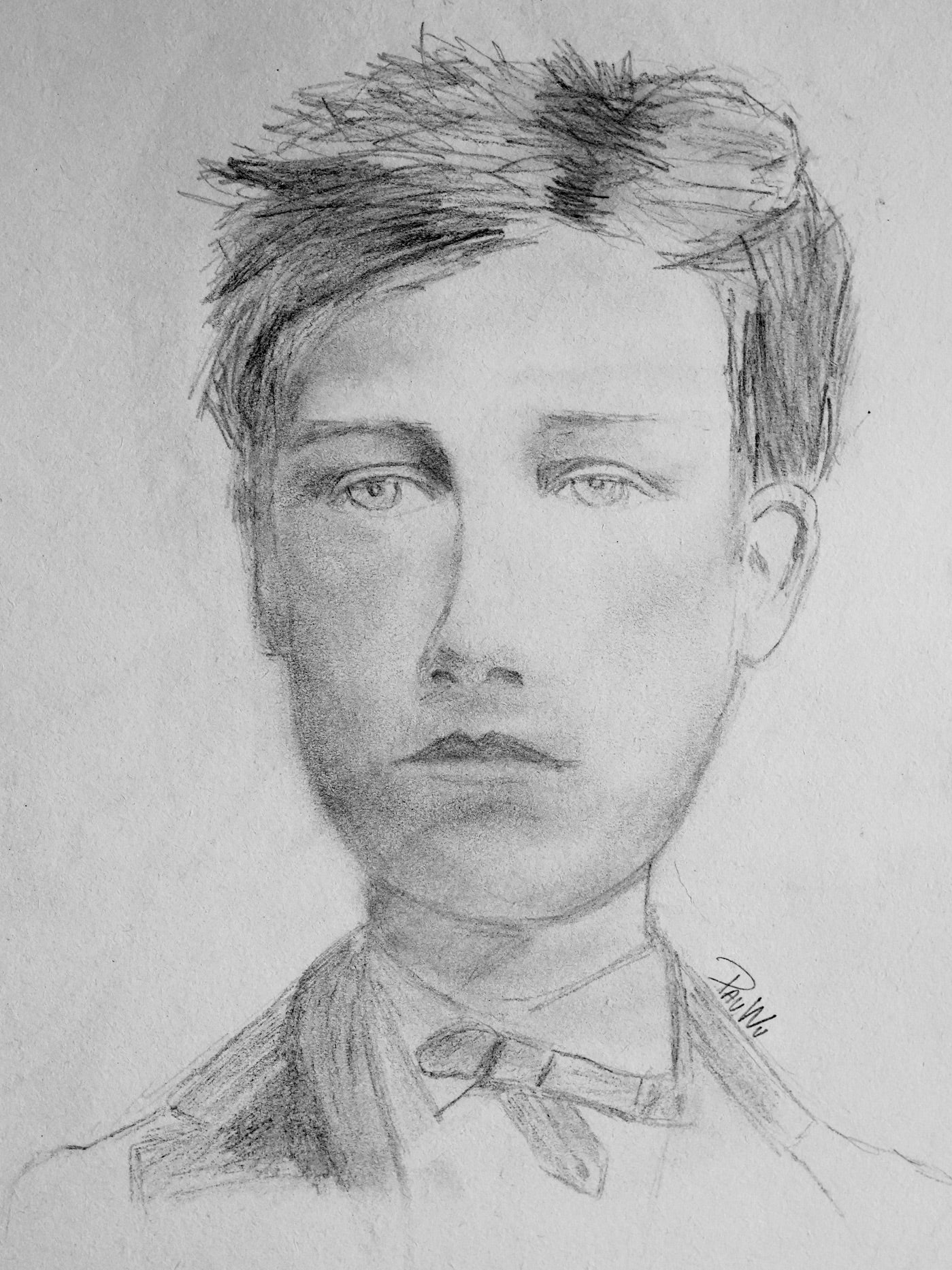 portrait réaliste Arthur rimbaud poète pauwu