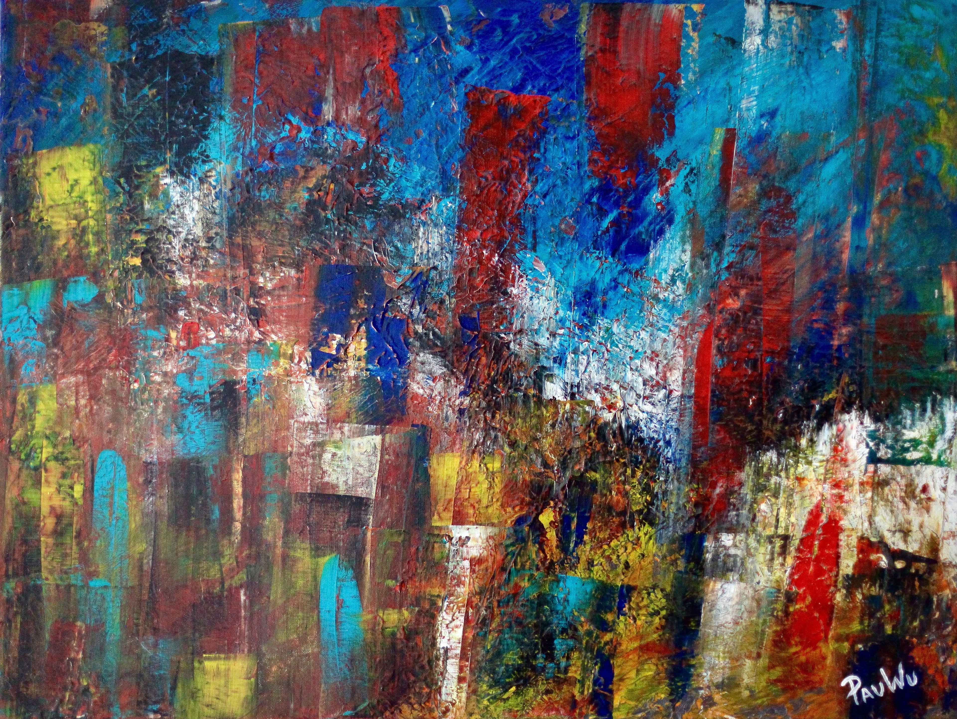 peinture abstraite contemporaine abstraction lyrique expressionnisme pauwu Pau wu 
