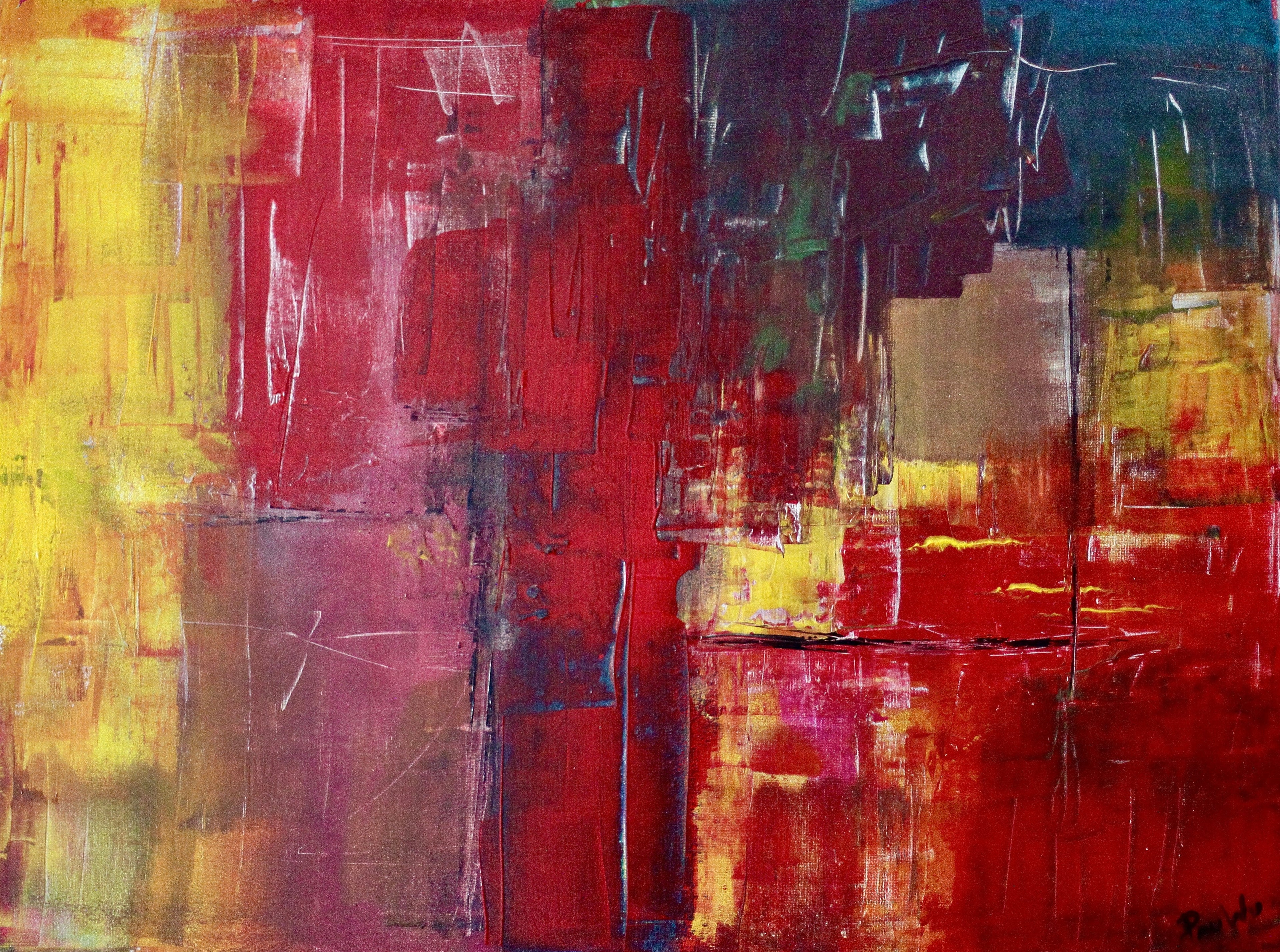 peintre peinture abstraite contemporaine artiste pauwu Pau wu expressionnisme gestuel abstraction lyrique 