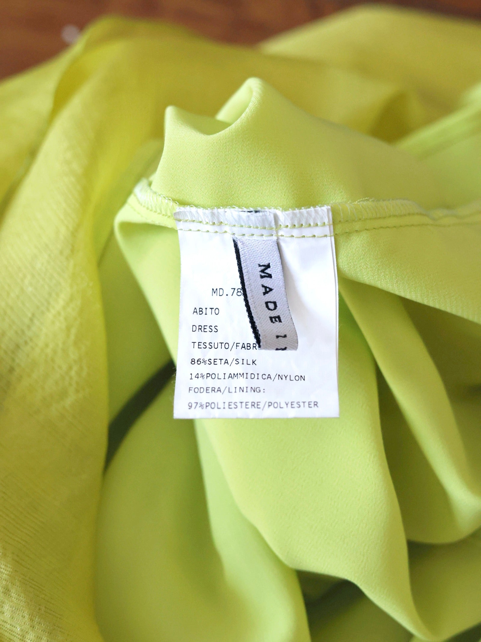 Robe cocktail vert anis Ungaro Fuchsia