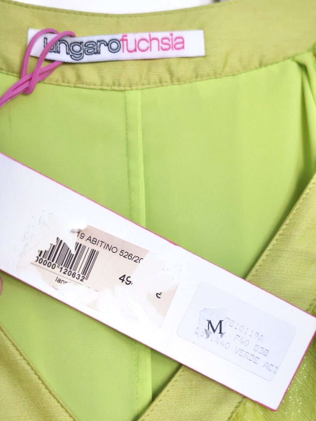 Robe cocktail vert anis Ungaro Fuchsia