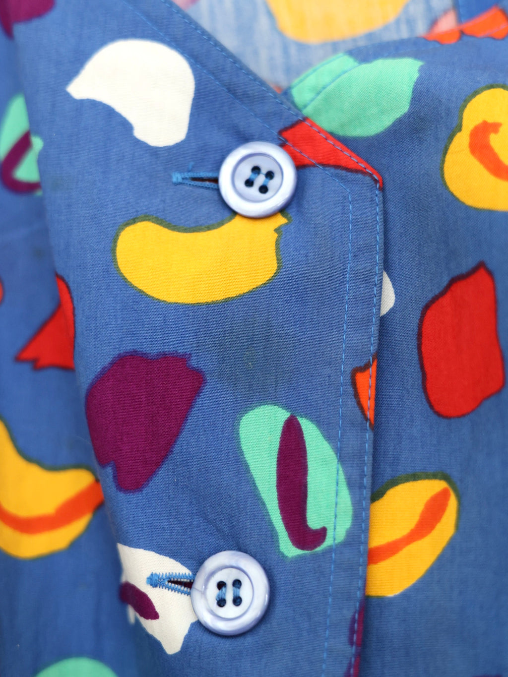 Robe Guy Laroche 80s bleu imprimé confettis