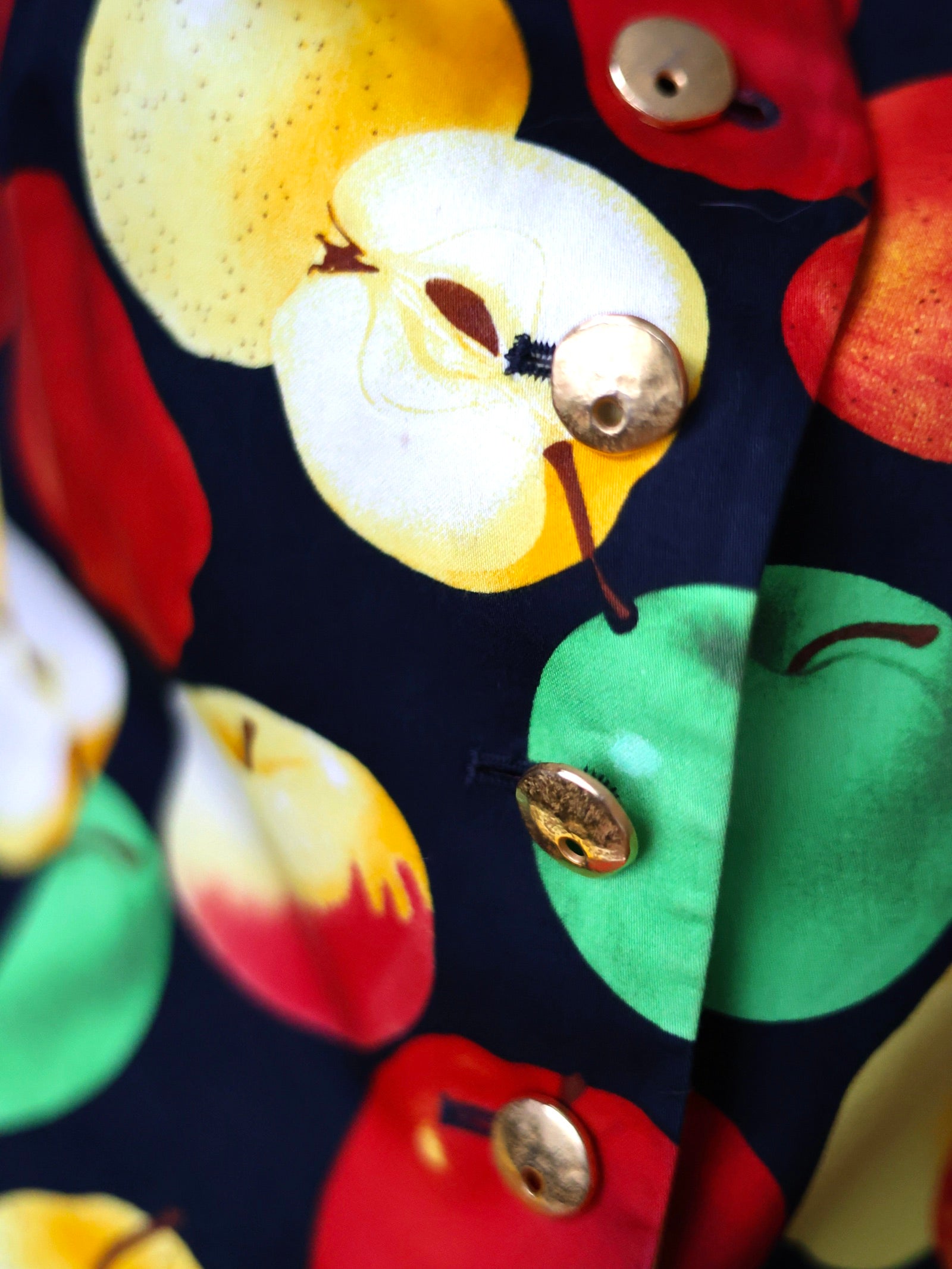 Gilet vintage Escada Margaretha Ley à imprimé pommes Ley 80s 90s