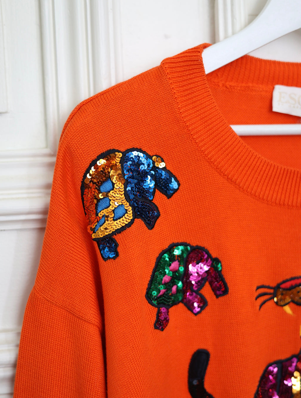 Pull Escada by Margaretha Ley panthère et tortues à sequins