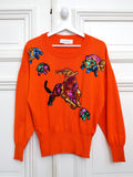Pull Escada by Margaretha Ley panthère et tortues à sequins