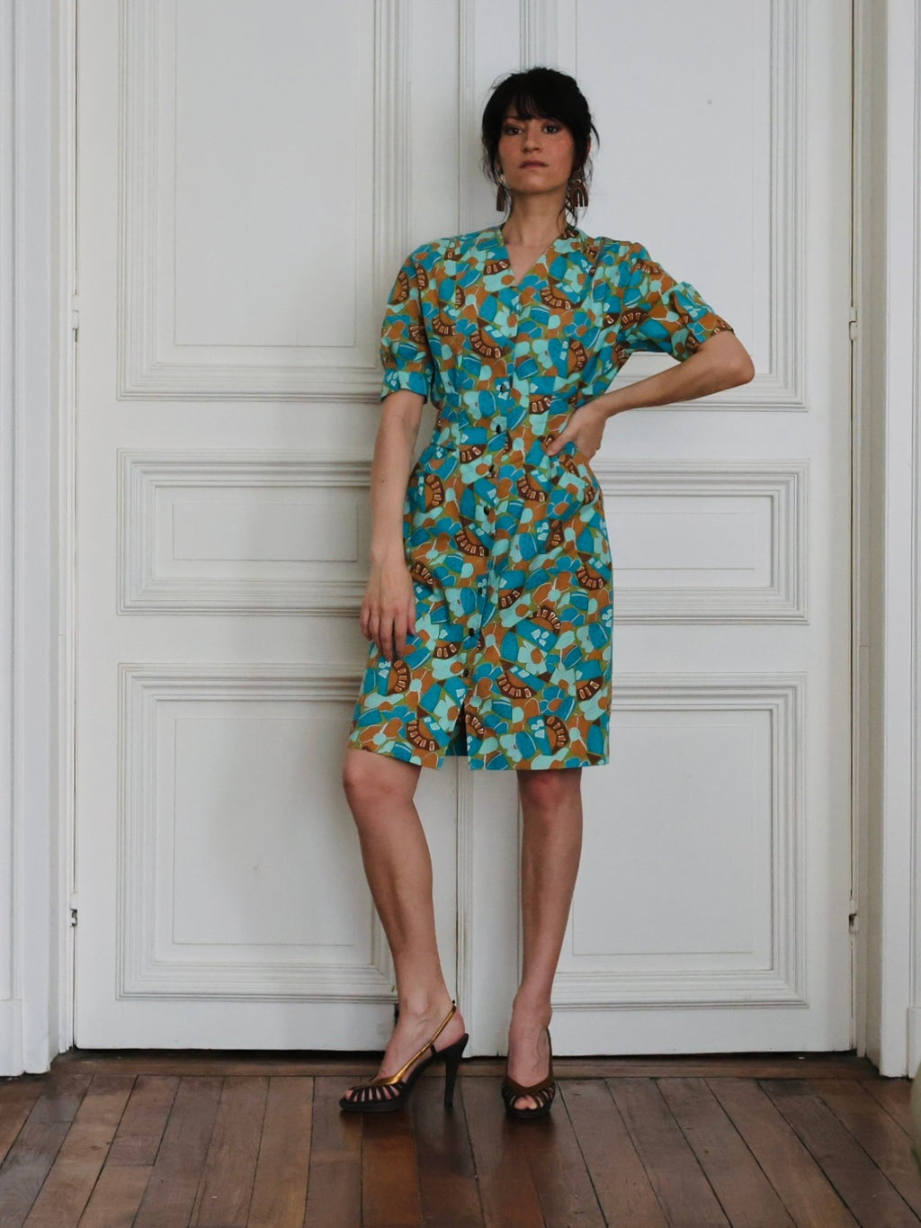 Robe Guy Laroche vintage imprimé graphique 90s