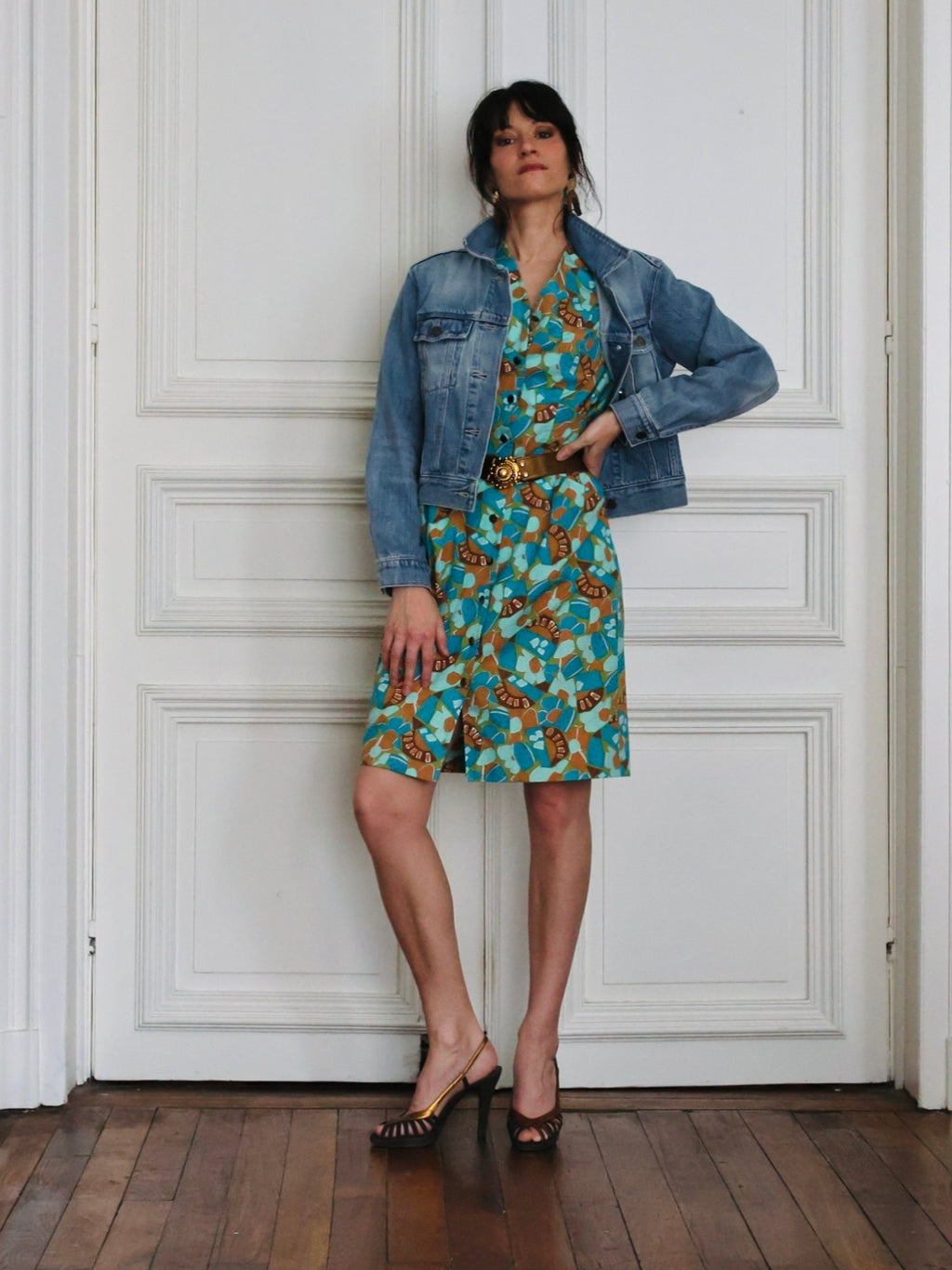 Robe Guy Laroche vintage imprimé graphique 90s
