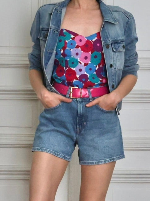 Bustier floral vintage Ungaro Parallèle Paris – Années 2000