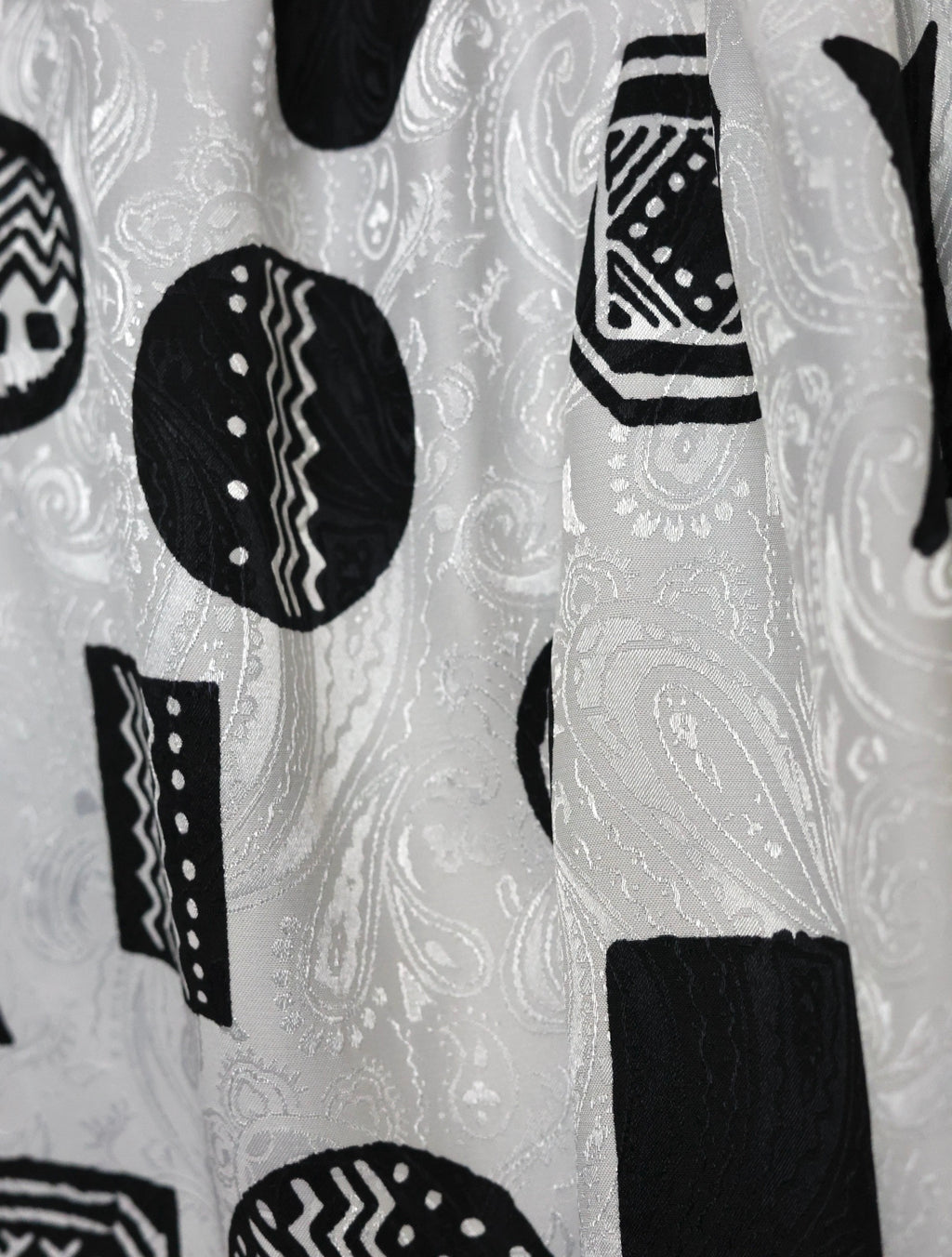 Chemisier Louis Féraud Vintage – Jacquard graphique noir & blanc