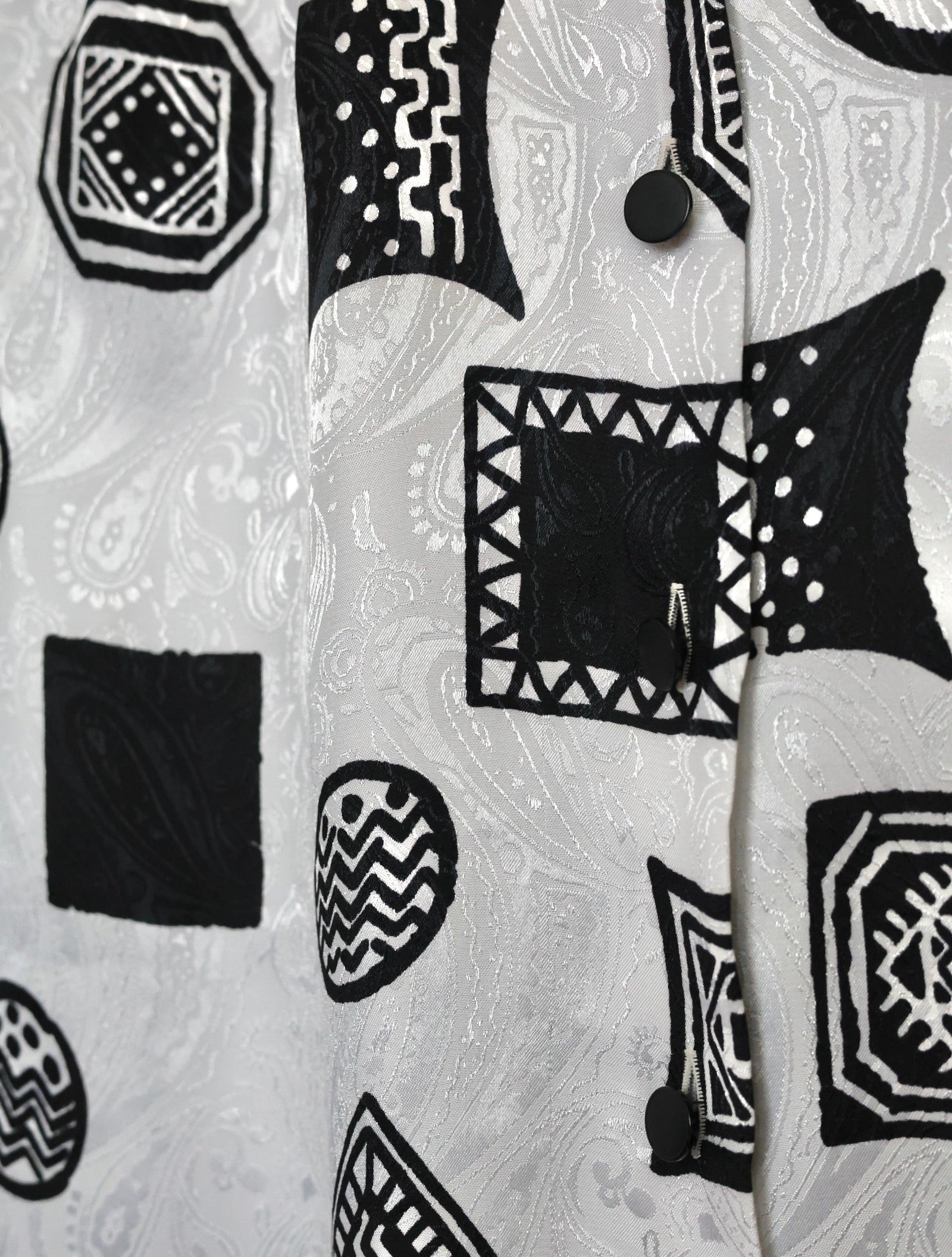 Chemisier Louis Féraud Vintage – Jacquard graphique noir & blanc