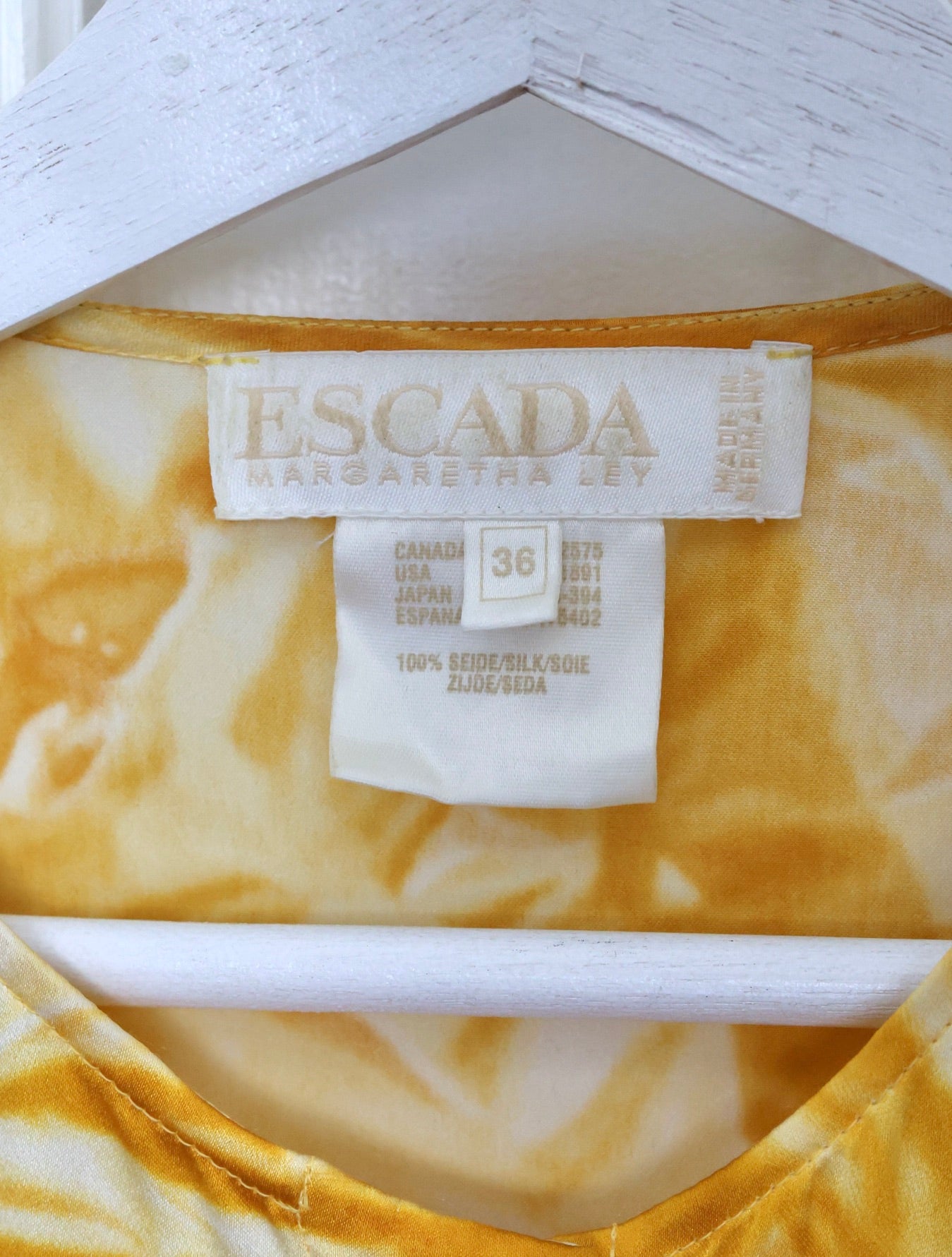 Chemise reflets jaunes Escada 90s