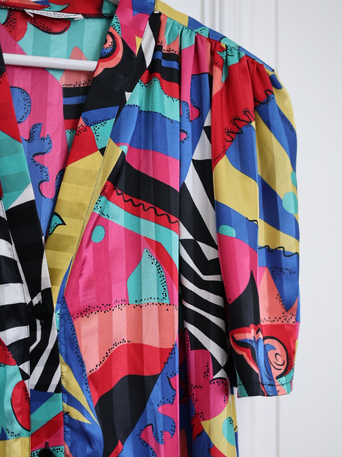 Robe de plage multicolore Louis Féraud Beachwear circa 1980 arty blog mode pauwu Pau wu