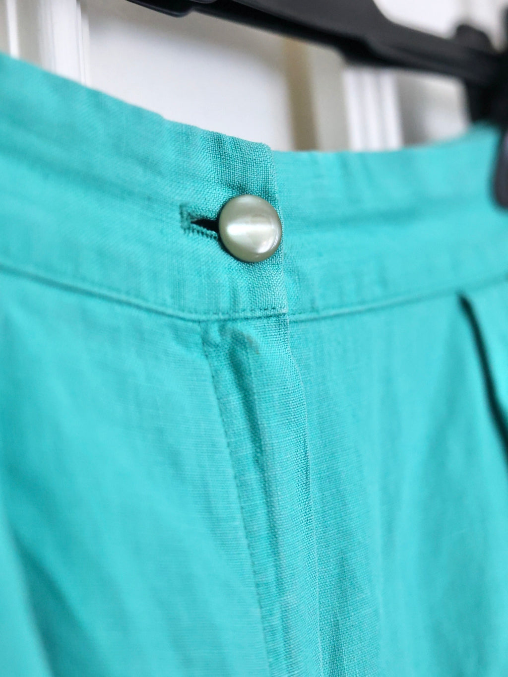 Pantalon Vintage Ungaro Parallèle Turquoise – Taille Haute Années 80