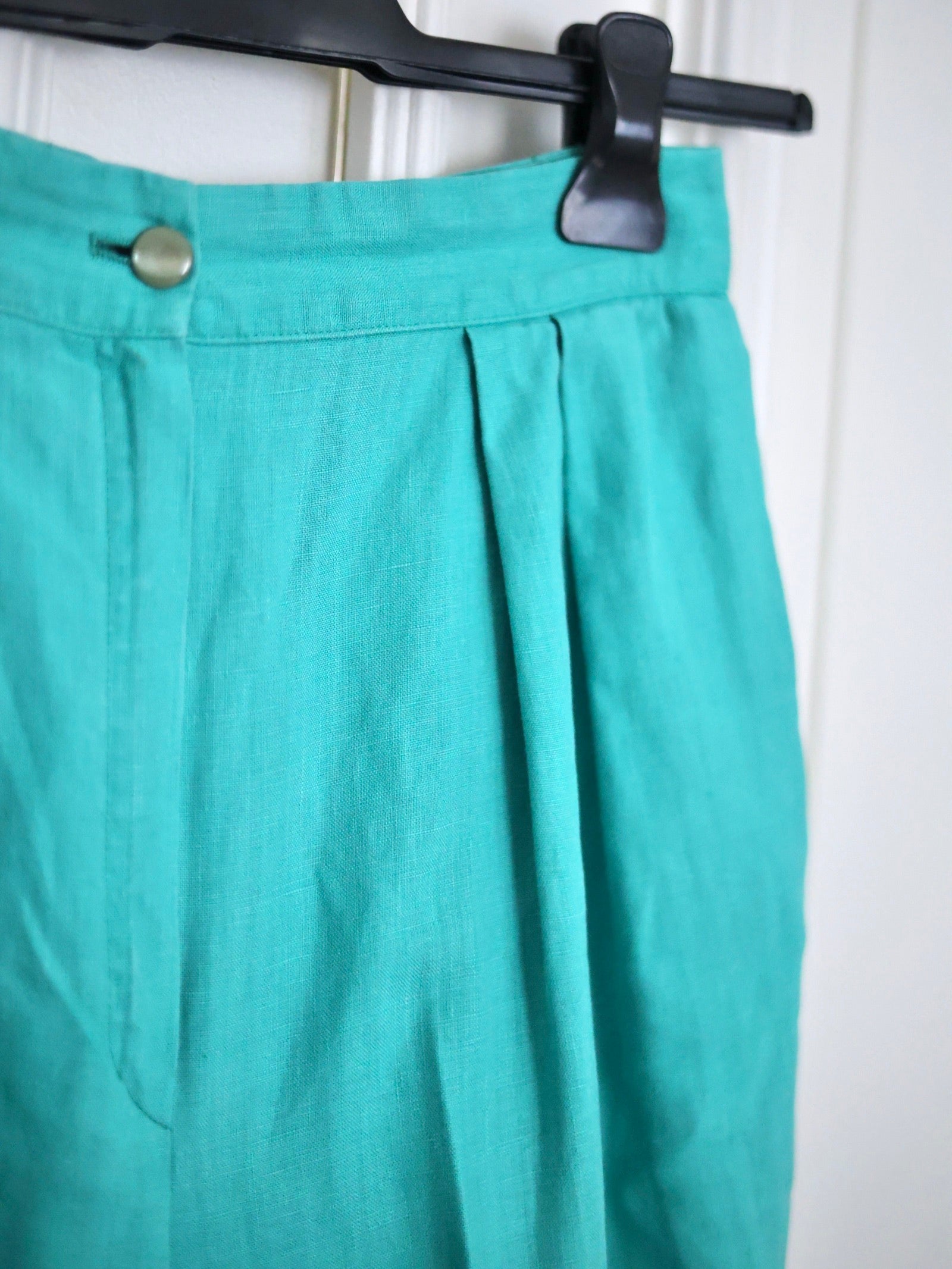 Pantalon Vintage Ungaro Parallèle Turquoise – Taille Haute Années 80